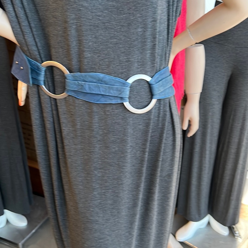 Streets Ahead blue denim colors leather belt